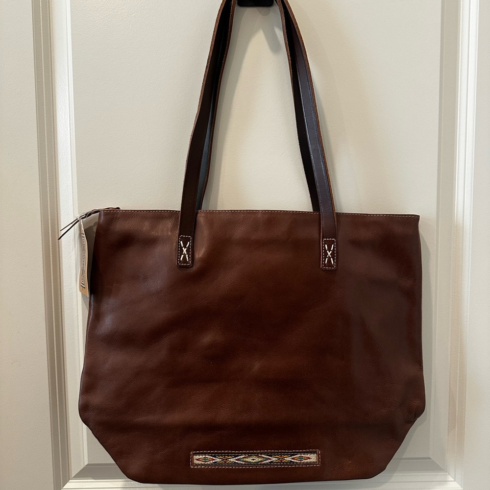 Leaders in Leather Brown Leather Tote Bag